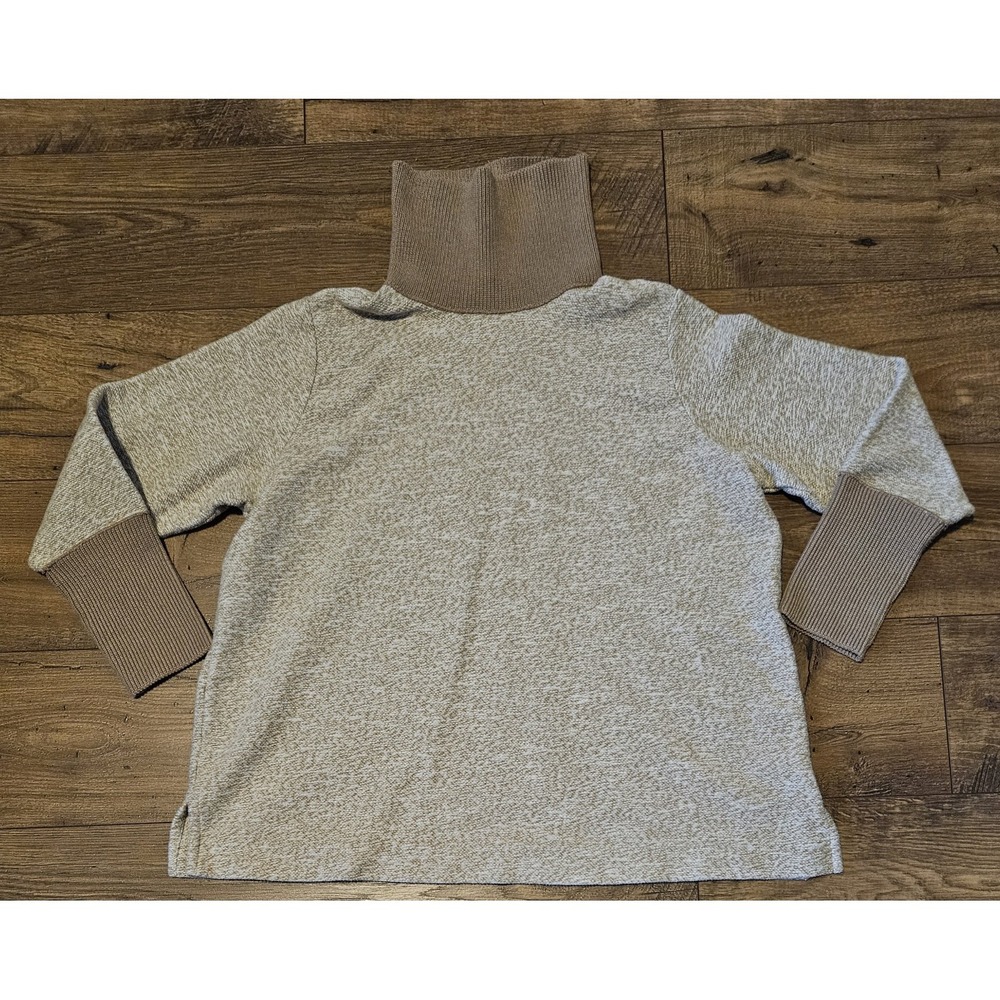 Lands End Women's Sweater Size 2X Pullover Turtle Neck Oatmeal/Brown